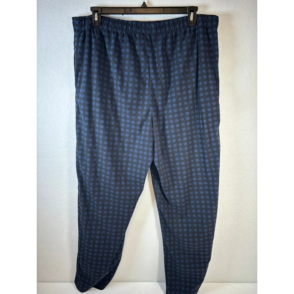 Nautica Mens XXL BlueBlack Gingham Pajama Pants Sleepwear Lounge Bottoms 1613453